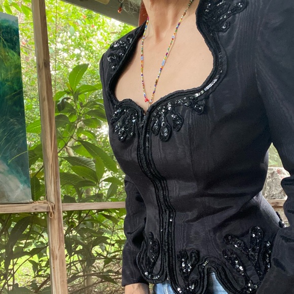 Vintage Fabrice sequence and silk waist jacket. Size small/extra small. - Picture 8 of 14